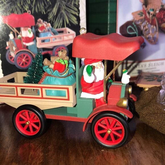 Hallmark Keepsake 2 Ornaments-Happy Haul-idays Here Comes Santa & Santa’s Sleigh - Picture 2 of 10